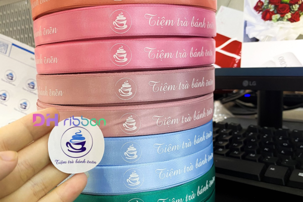 Dây Ruy Băng Lụa Satin In Lưới (In Mực)